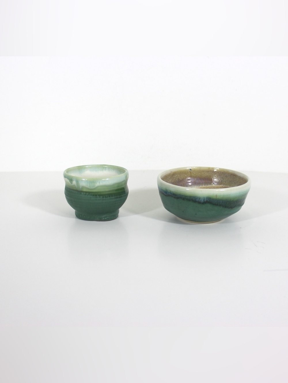Vintage Signed Studio Pottery Bowls Handmade Set of Two
